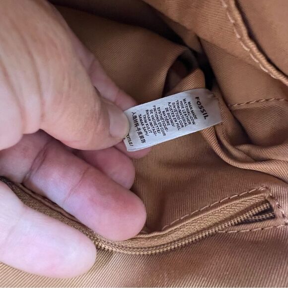 Fossil Kinley Brown/White/Grey Stripe Small Crossbody Women’s Bag - Picture 12 of 12